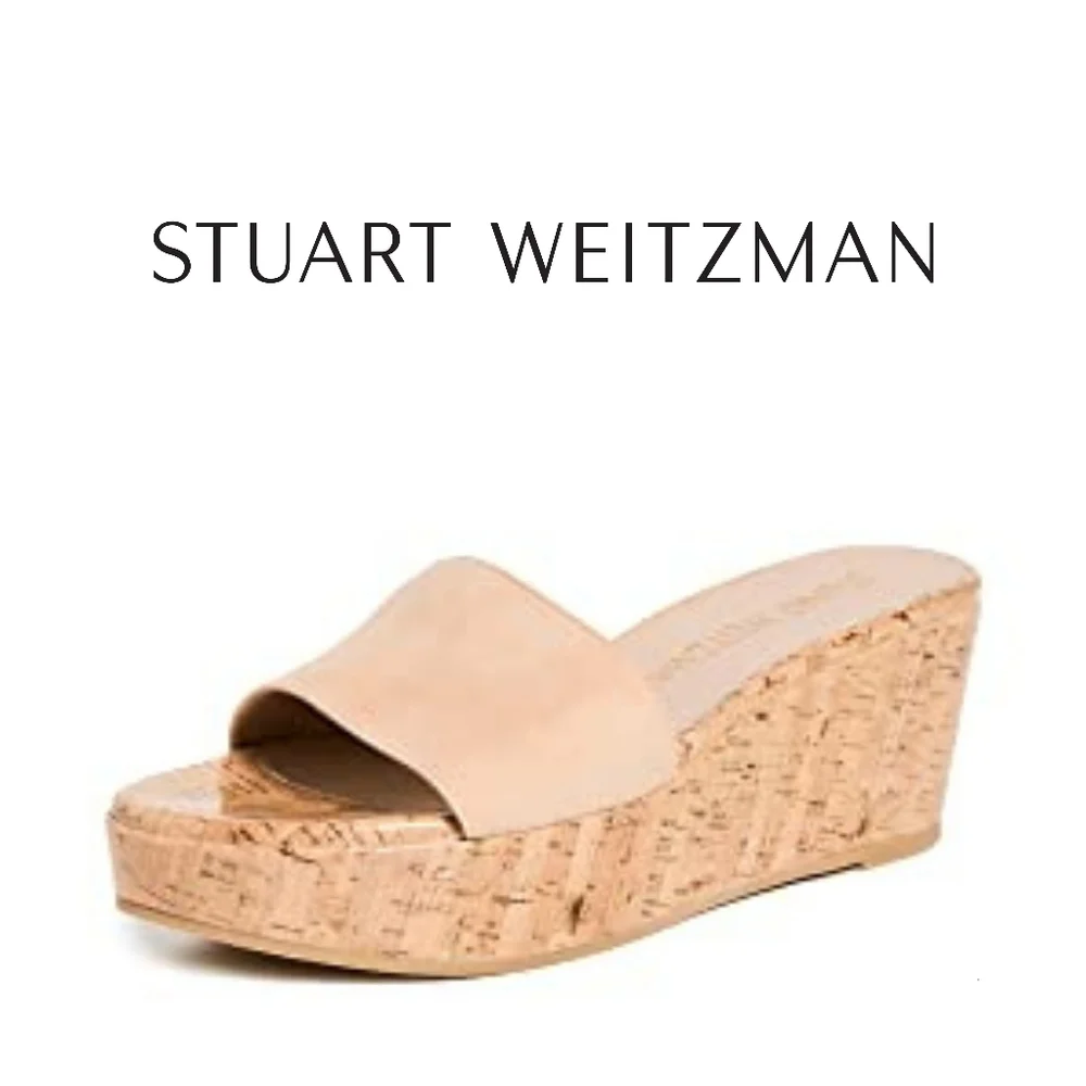 Stuart Weitzman Summer Wedge Sandals Adobe Tan Size 9.5 US - Picture 5 of 6